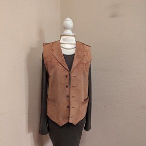 Vintage 1970's era GENERRA LEATHERGEAR  Camel Brown Leather Vest